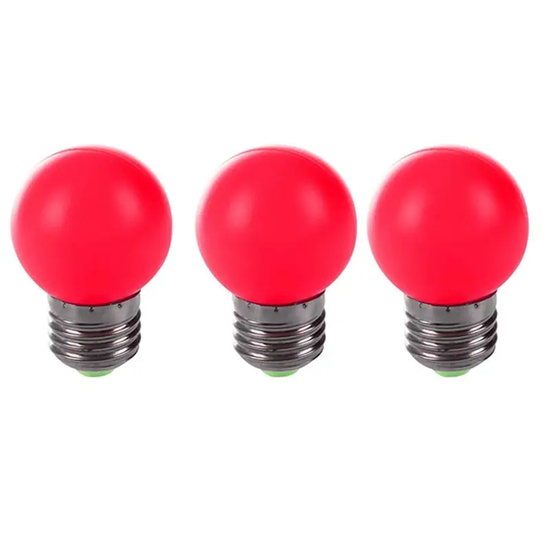 DT17 3X E27 LED Light Warm Red Bulb Plastic Bulb 0.5W Power Red for Home Party Decoration for Energy Saving