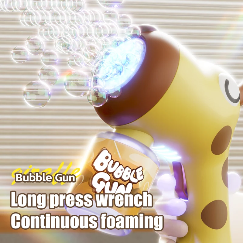 20 Hole Handheld Fully Automatic Electric Bubble Gun Toy Animal Deer Dog Cute Bubble Machine Outdoor Party Games Children's Toys