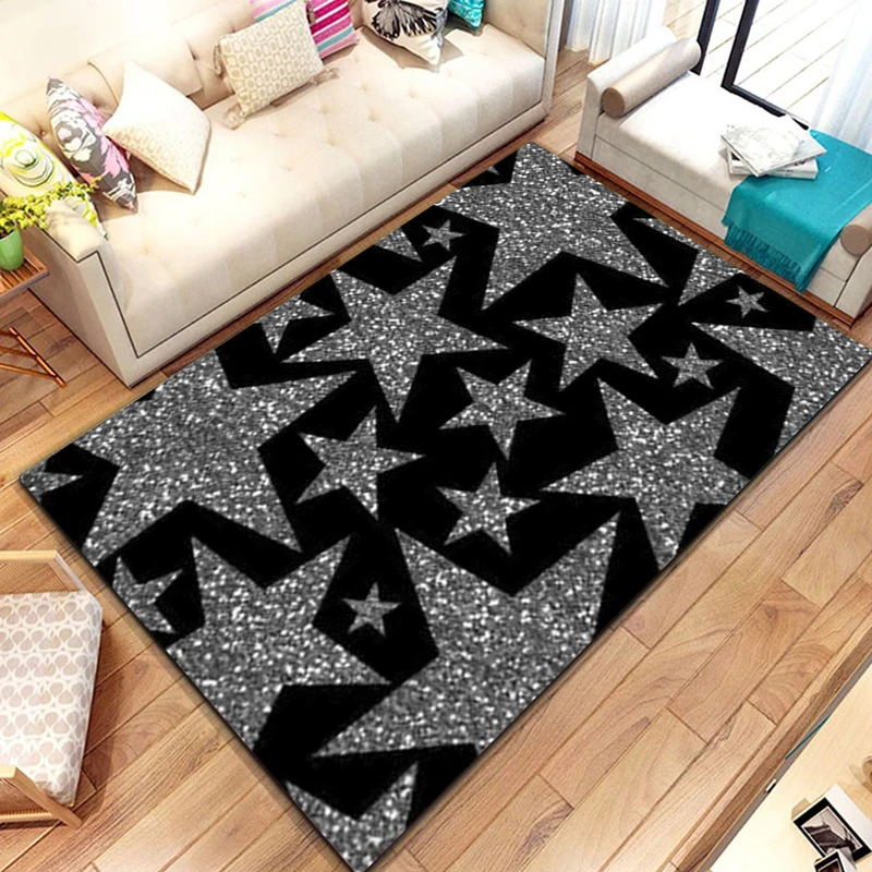 Pentagon Five-pointed Star Area Rug,Carpet Rug for Living Room Bedroom Sofa,Kitchen Bathroom Doormat Non-slip Floor Mat Gifts