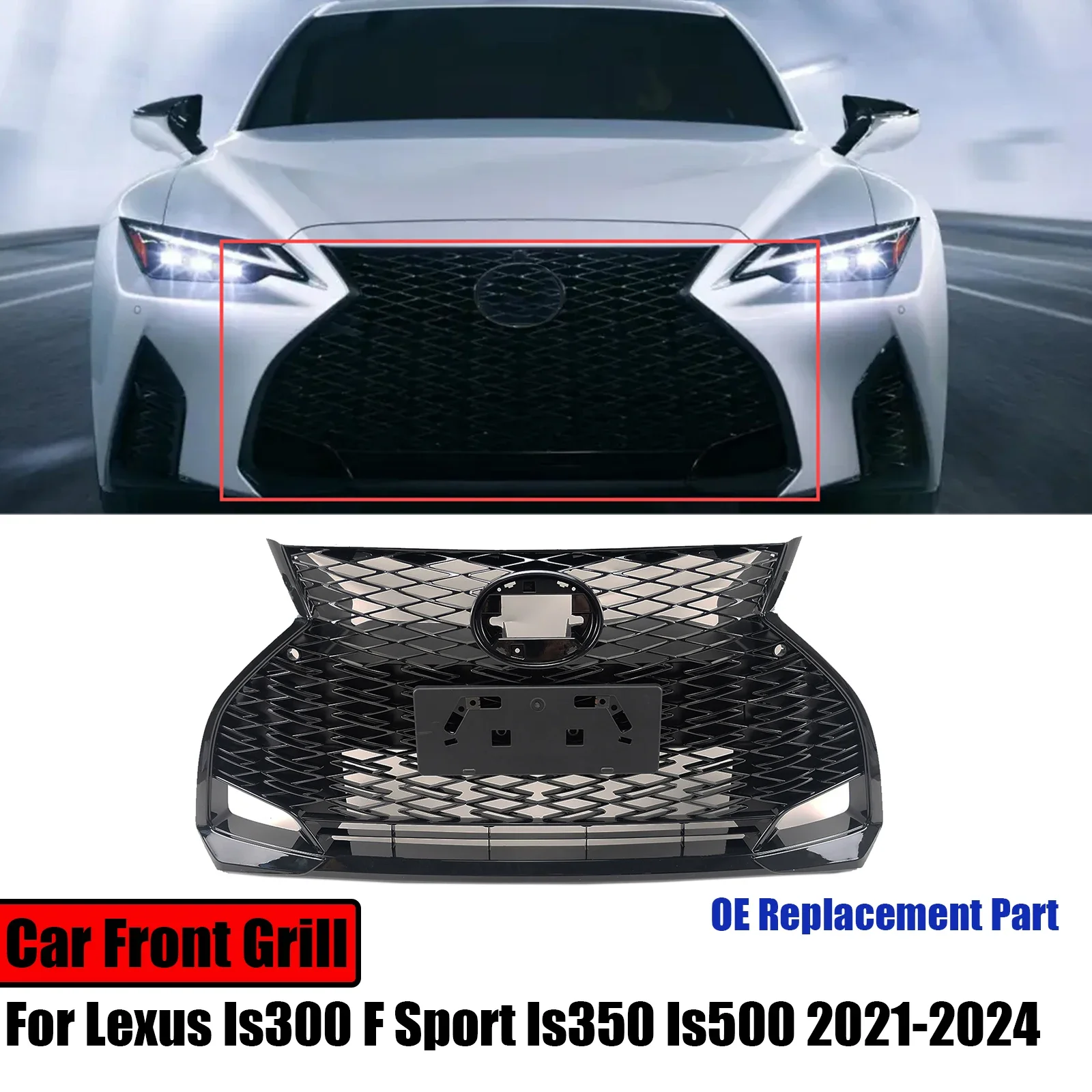 

Передняя крышка гриля для Lexus is300 F Sport is350 is500 2021-2024, автомобильные аксессуары, комплект кузова, решетка в сборе 52112-53150