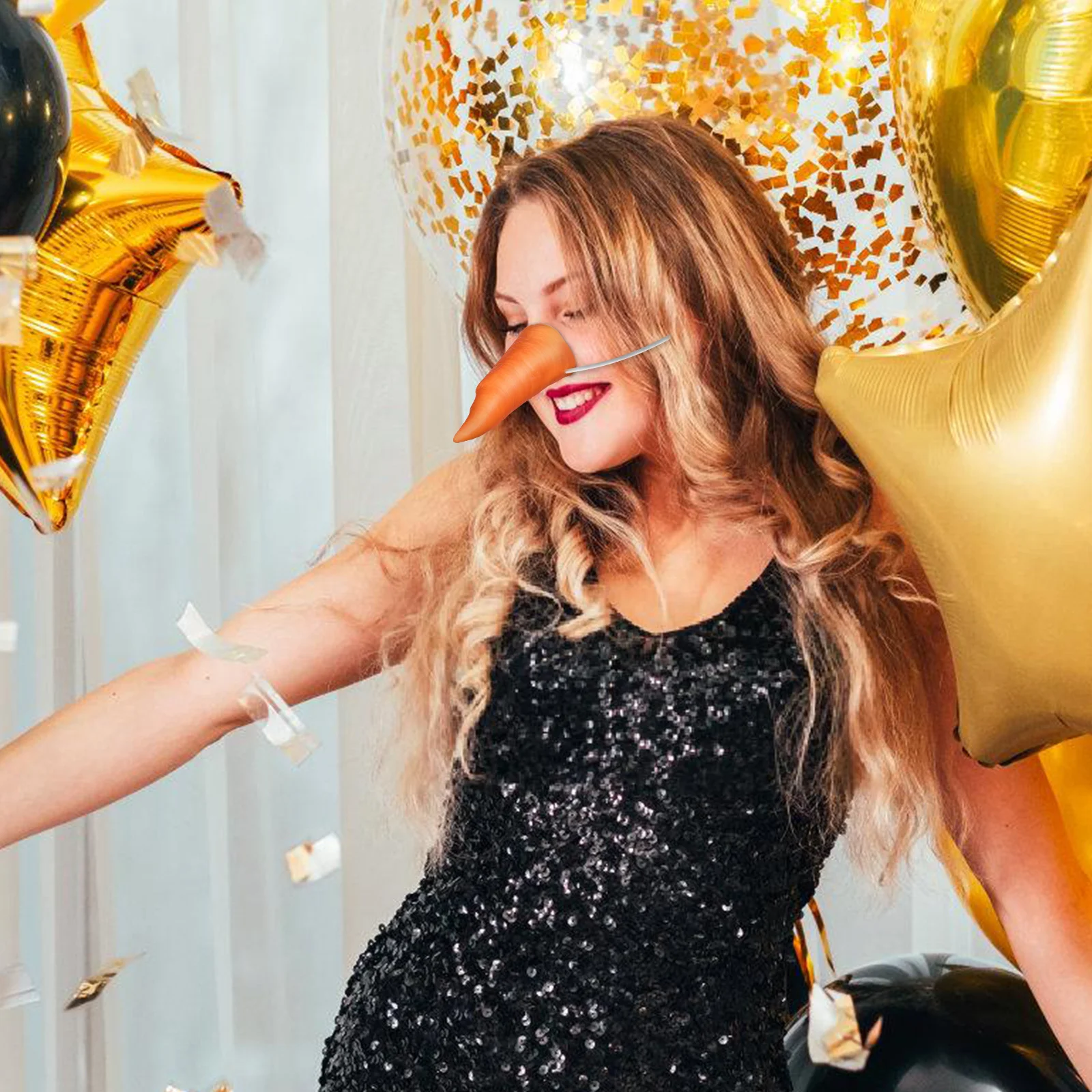 1 قطعة وهمية الجزرة الأنف الملمس واقعية البرتقال حزب الدعامة ل تأثيري احتفالي جمع ثلج DIY المواد الشتاء التبعي #6