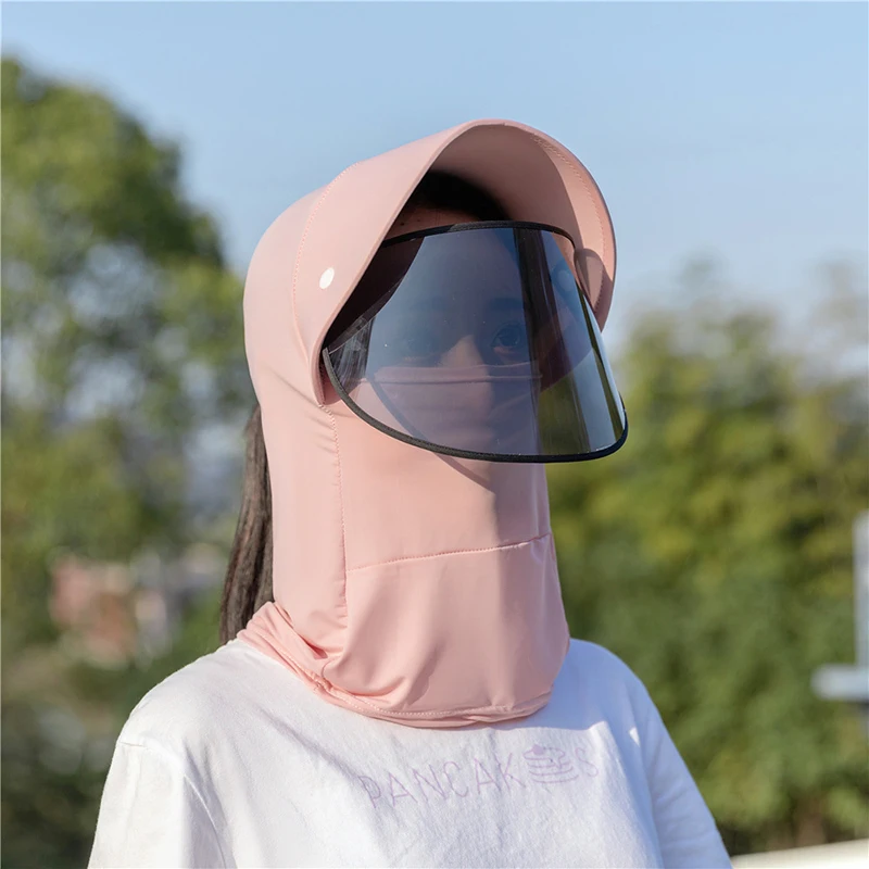 Summer Sun Ice Silk Protection Sunhat Breathable Wide Brimmed Version Of The Hat Outdoor Riding Windblock Stone Sun Hat