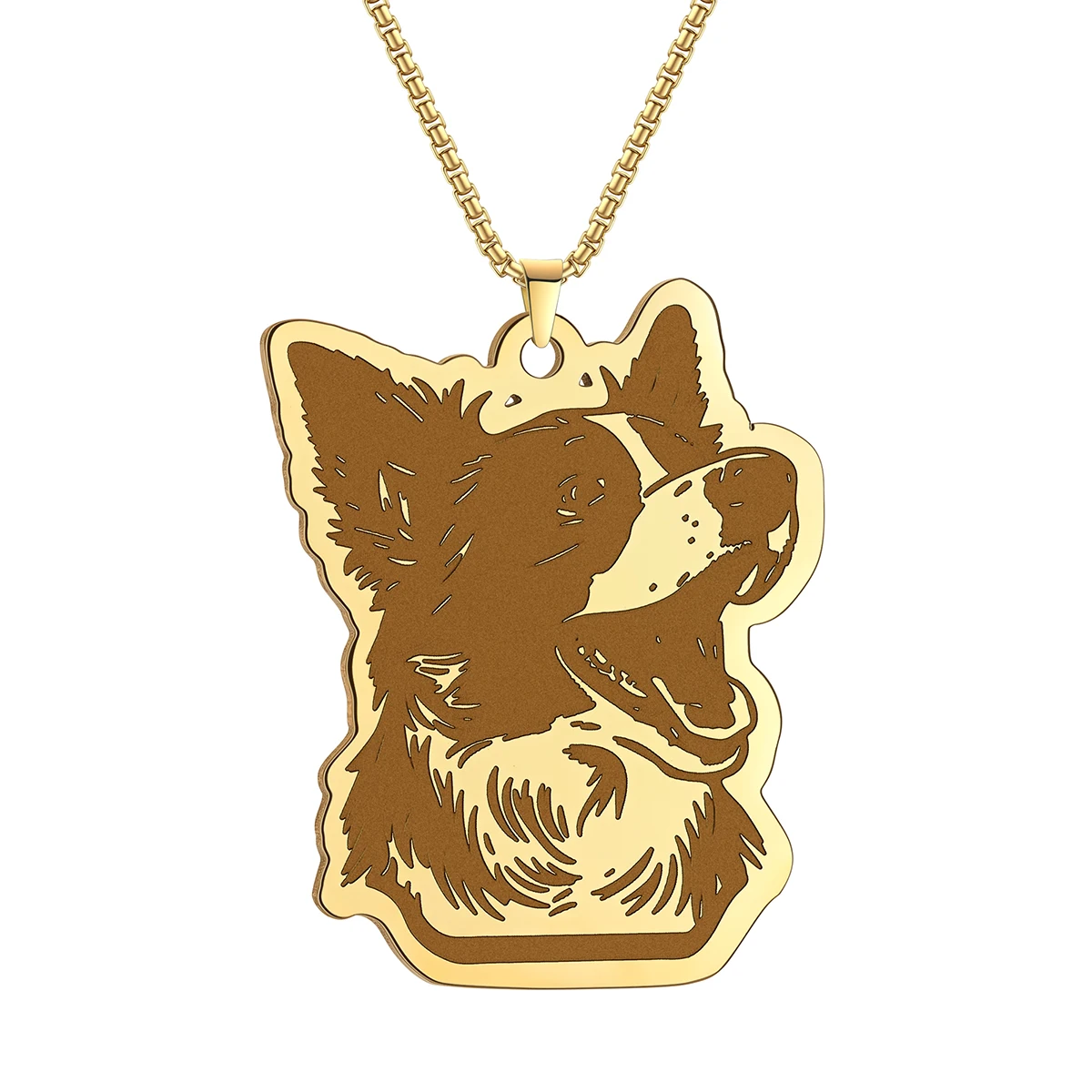 Stainless Steel Handmade Border Collie Pendant Necklace For Women Men Punk Jewelry Dog Animal Necklaces