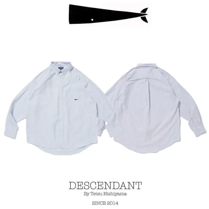 

Loose Striped Long Sleeve Shirt for Youth Autumn Fashionable Unisex Descendant DT 21AW Japanese Style Iron-Free Shirt