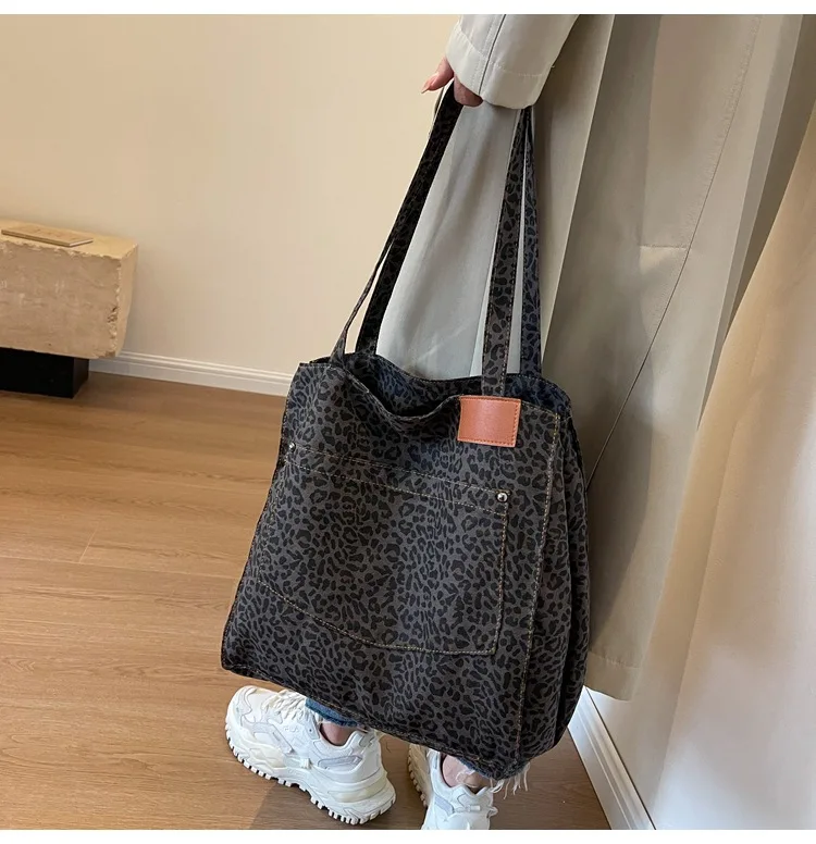 Leopard Design 2023 Korean Fashion Shopper Big Shopping Bags for Women Handbag Fast delivery Lady Shoulder  Large Capacity Bag