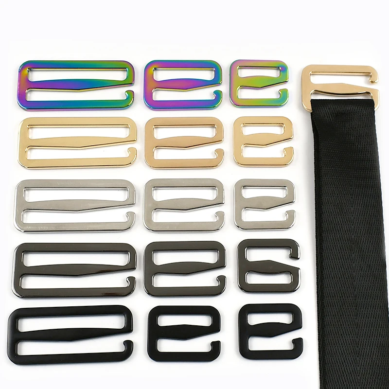 

5/10Pcs 20-50mm G Hook Metal Buckle Strap Hanger Carabiner Clips for Bag Ribbon Hooks Loop Adjust Tri-Glide Slider 9 Shaped Ring