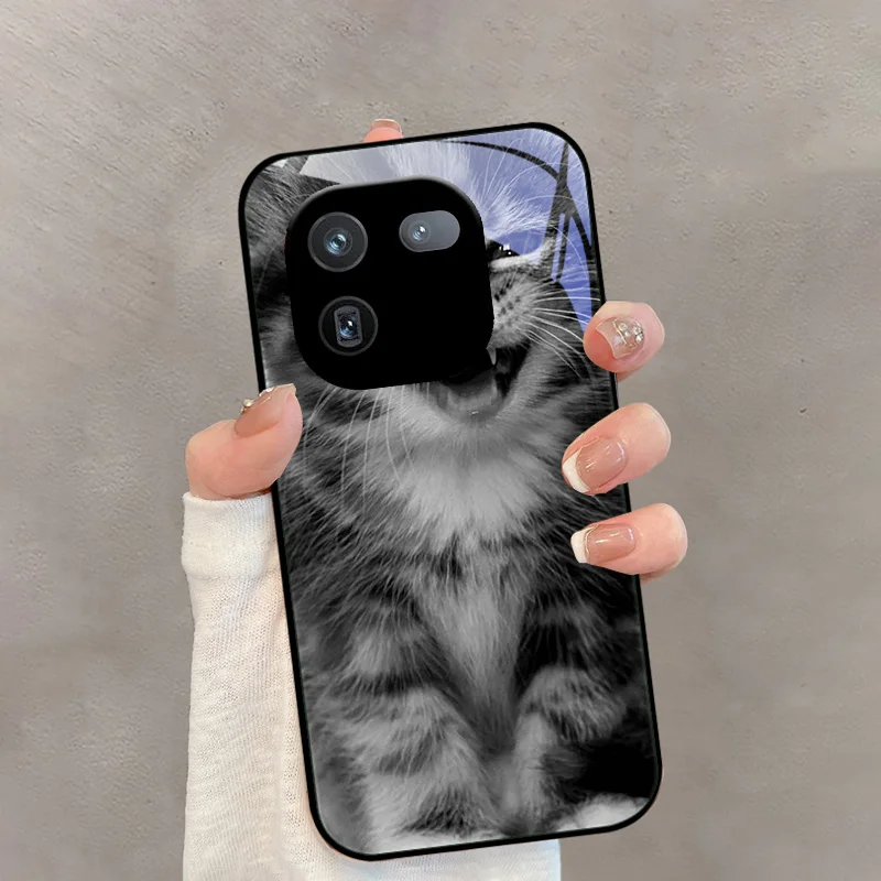 ل Vivo iQOO 12 Coque 12 Pro 5G موضة الزجاج المقسى الأسود الهاتف الزجاج الحال بالنسبة vivo iQOO 10 Pro Fundas 11S 11 غطاء الوفير