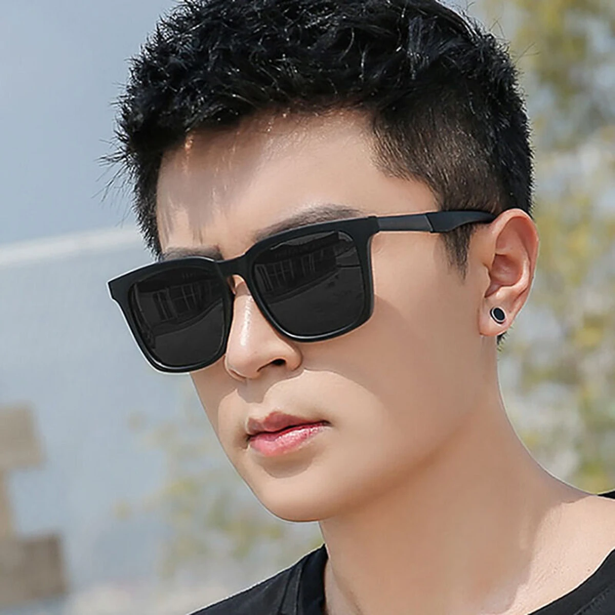 New Square Fashion Sunglasses Men's Colorful Sheet Sunglasses Street Shooting Glasses