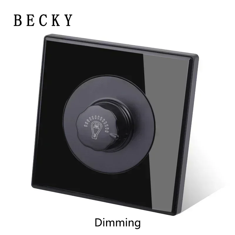 Black Tempered Glass Wall Switch Panel Led European 16a Socket Retro Toggle Light Switch Eu Uk Standard 2usb Socket 1Gang-4gang image 3