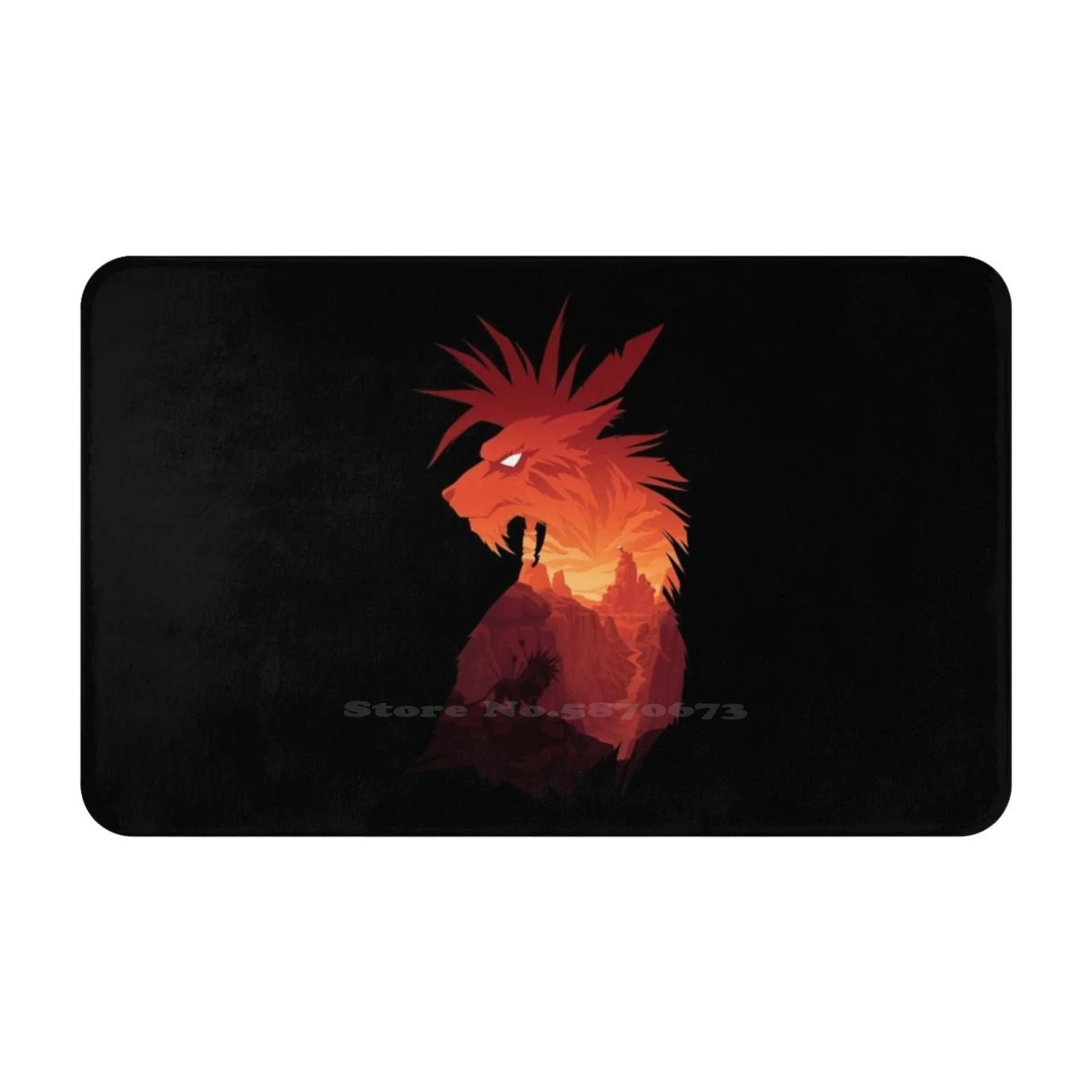 The Guardian Black Soft Cushion Car Home Carpet Door Mat Red Xiii Red 13 Final Fantasy Vii Final Fantasy 7 Nanaki Seto Cosmo