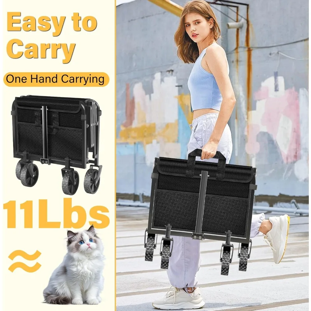 Chariot pliable d'une capacité de 360 lb – Chariot utilitaire tout-Terrain portable pour le camping, le shopping, le sport et les voyages