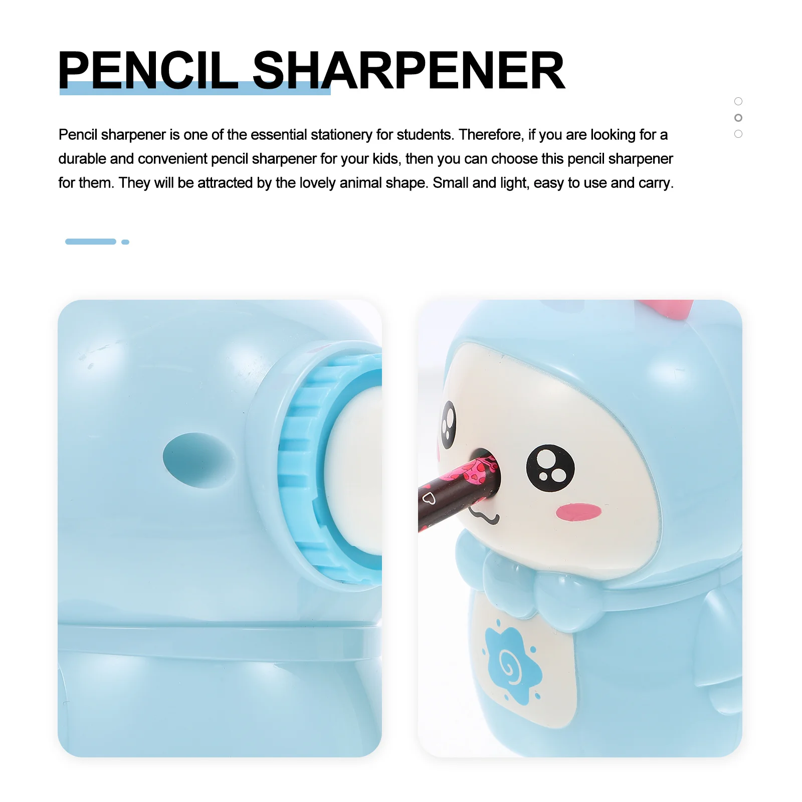 

1Pcs Automatic Pencil Sharpener Cartoon Rabbit Shape Creative Sharpener for Students School Office Manual Use Plastic Sharpeners