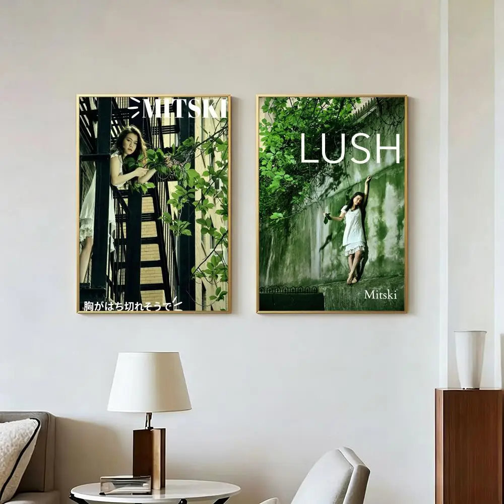 Music Popular Modern M-Mitski Poster Peel And Stick Wall Art Self Adhesive PP Waterproof Wall Decor Living Room Bedroom Gift