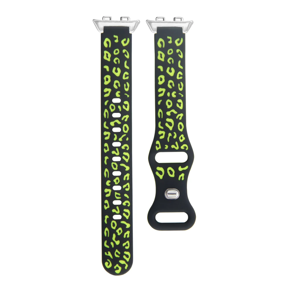 

Silicone Watch Band For Honor Band 9 Leopard Print Quick Release Breathable Durable Adjustable Sport Smart Watch Strap Men Women