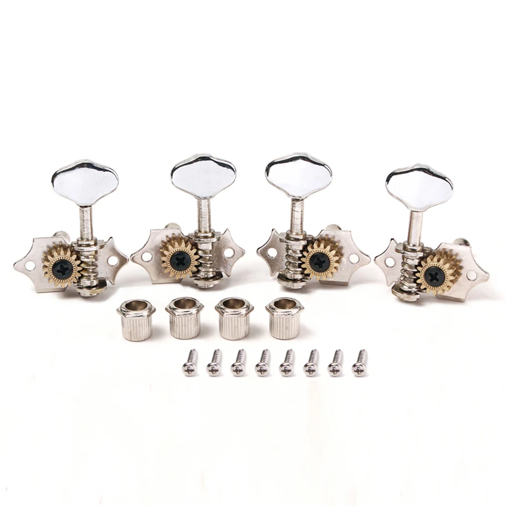 

Chrome Tuning Pegs Machine Heads 2R2L For Ukulele 4-String Guitar Bass Replacement Plate Mounting Screws Included Guitar