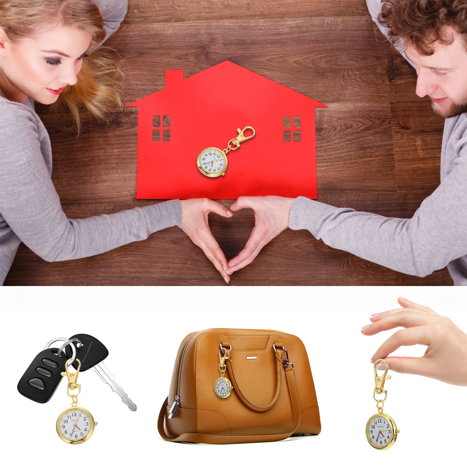 1 قطعة ساعة الجيب عدد كبير للطلاب سبيكة المحمولة الوقت التعلم ساعة أرقام كبيرة هدية لكبار السن