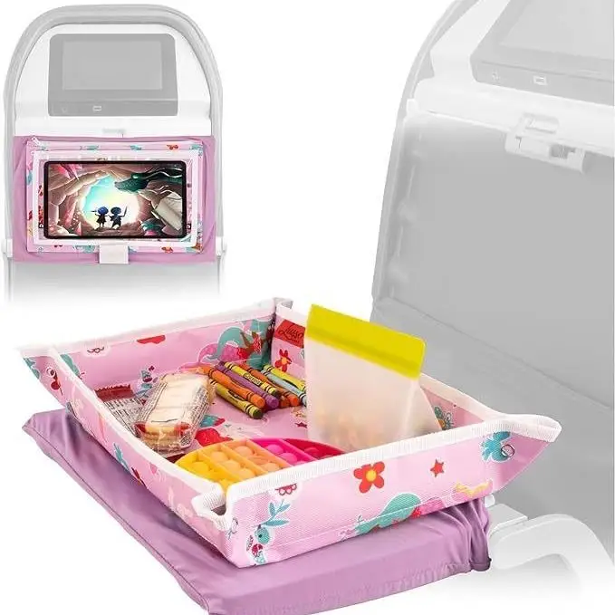 Portable Children's Meal Tray Cover Protective Shield for Train High-Speed Railway Aircraft Table Tray Storage Organizer