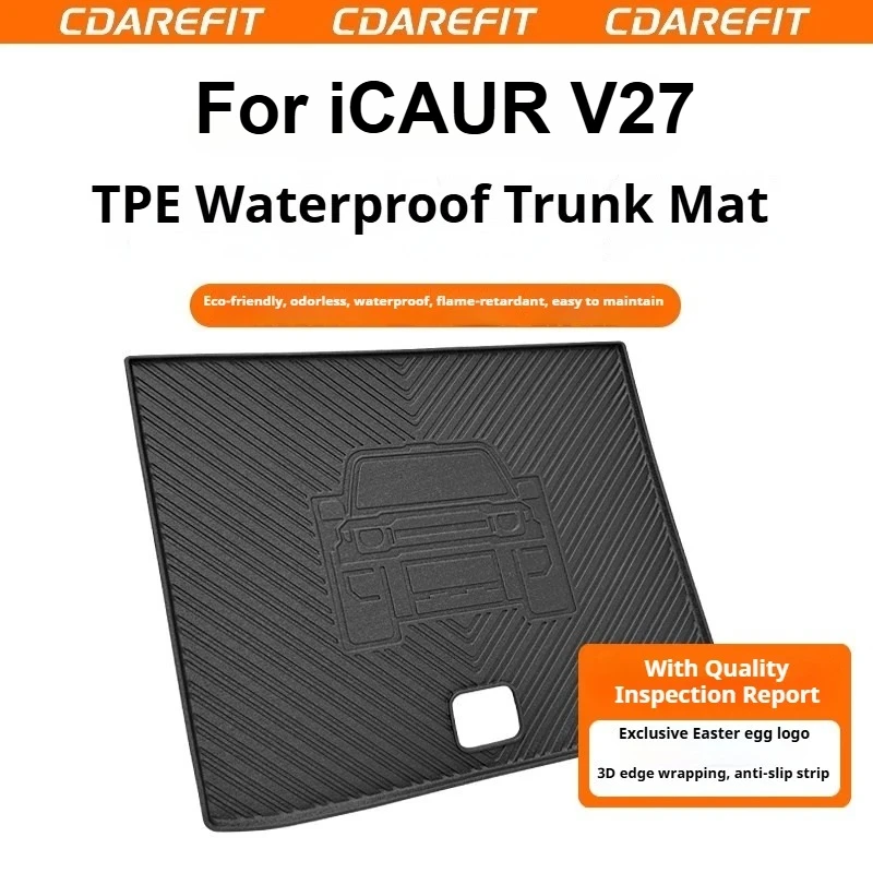 For Chery ICAUR V27 TPE Car Waterproof Trunk Mat Trunk Mat Backrest Full-Coverage Scratch-Resistant Durable Protective Mat