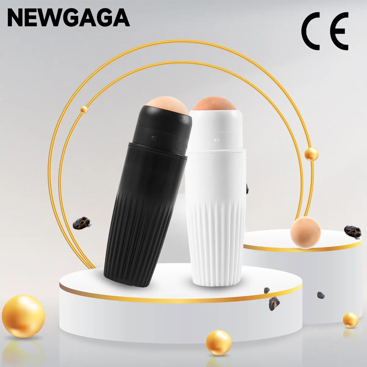 NEWGAGA Face Oil Absorbing Roller Skin Care Tool Volcanic Stone Oil Absorber Washable Facial Oil Removing Makeup Clean Pores