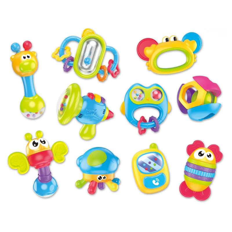 Baby Sensory Toys Set 12M+ 6-in-1 Rattle & Teether, Motor Skills, Hand-Eye Coordination, BPA Free Educational Gift