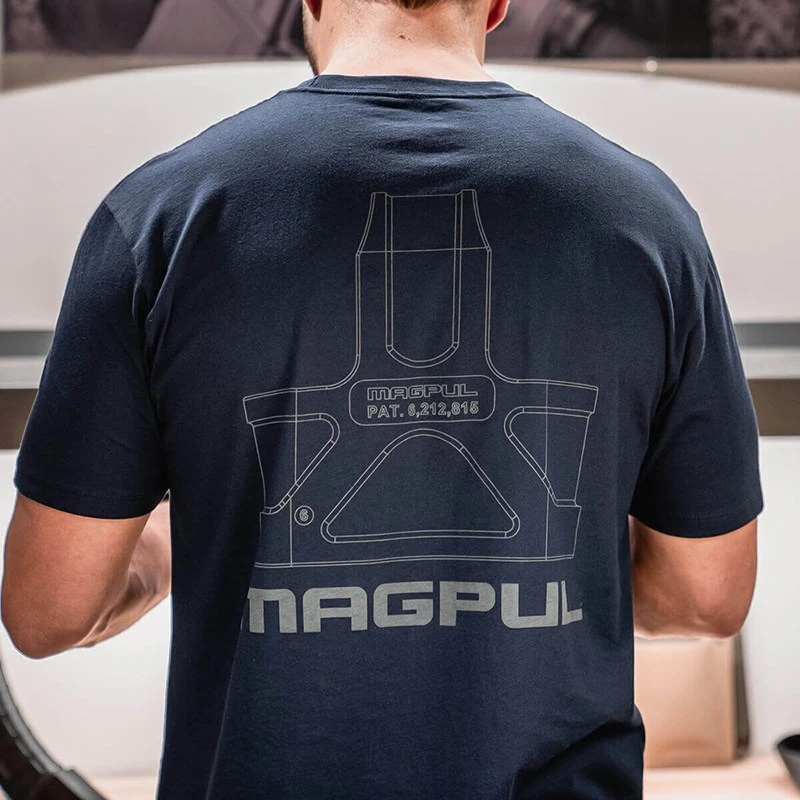 Camiseta Tática Estilo Magpul para Homens, Camiseta Casual de Algodão com Manga Curta e Gola Redonda, Camiseta com Estampa de Armas de Fogo