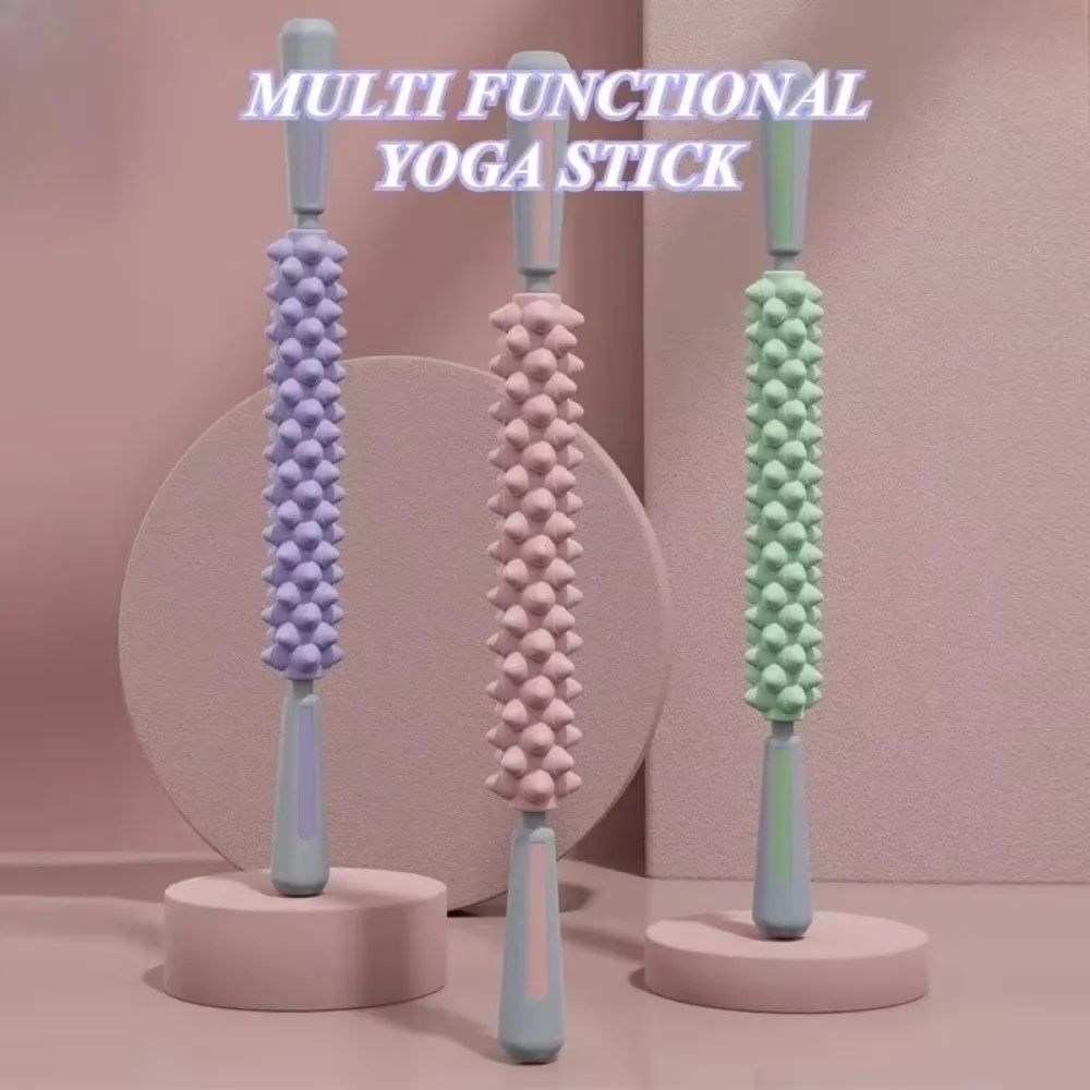 New Portable Massage Stick Yoga Fitness Manual Muscles Massage Stick Wolf Teeth Artifact Roller Calves Thighs Quadriceps