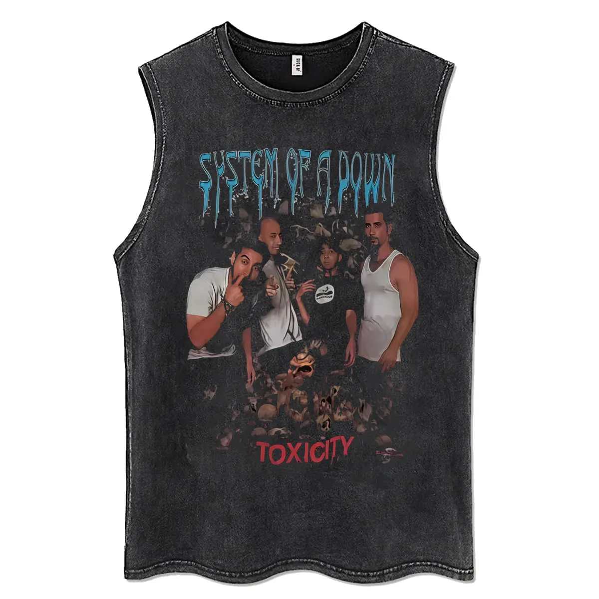 System of A Down Toxicity Vintage Washed Tank Tops Men Rock Oversized Sleeveless T-shirt Classic 90s Alternative Metal T Shirts