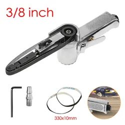 3/8 Inch Mini Air Belt Sander with Sanding Belts Heavy Duty Pneumatic Sanding Buffing Tools Air Angle Grinding Machine 330x10mm