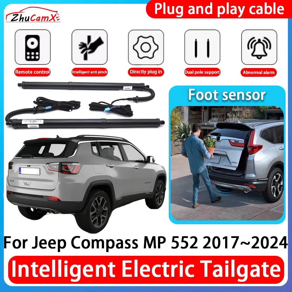 ZhuCamX Car Power Trunk Electric Suction Tailgate Intelligent Tail Gate Lift Strut For Jeep Compass MP 552 2017~2024