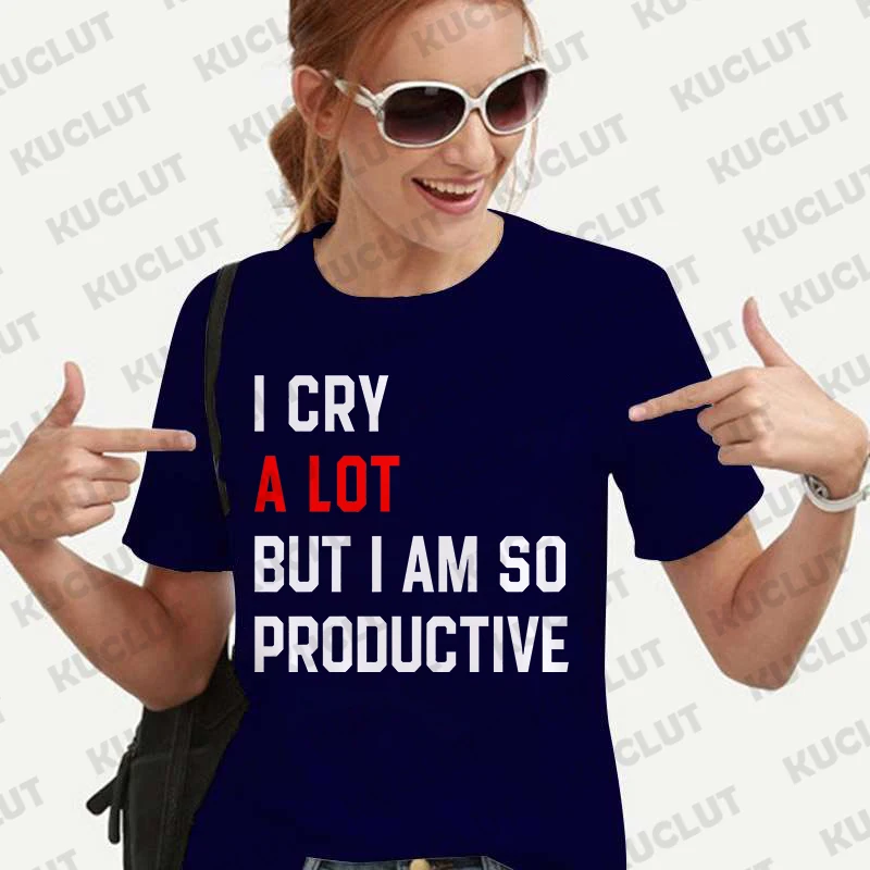 I Cry A Lot But I Am So Productive T Shirt Women Mental Health Music Apparel Y2K TTPD T-shirt Music Album Tshirt Womens Clothing