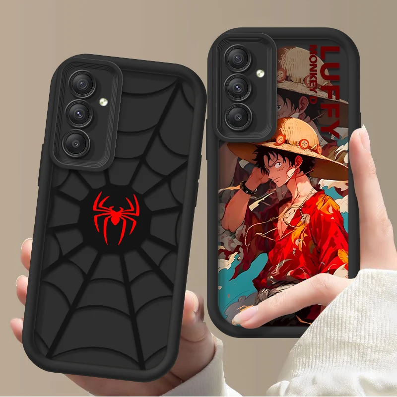 Cartoon Spider-Man O-One P-Piece L-Luffy Phone Case for Samsung Galaxy S22 S23 S24 Plus Ultra A36 A13 A14 A36 A35 A72 A53 Cover