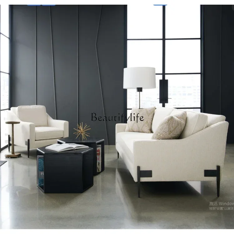 

yj5 Italian Style Light Luxury Designer Living Room Leisure Sofa Modern Simple Single Chair Fabric Sofa