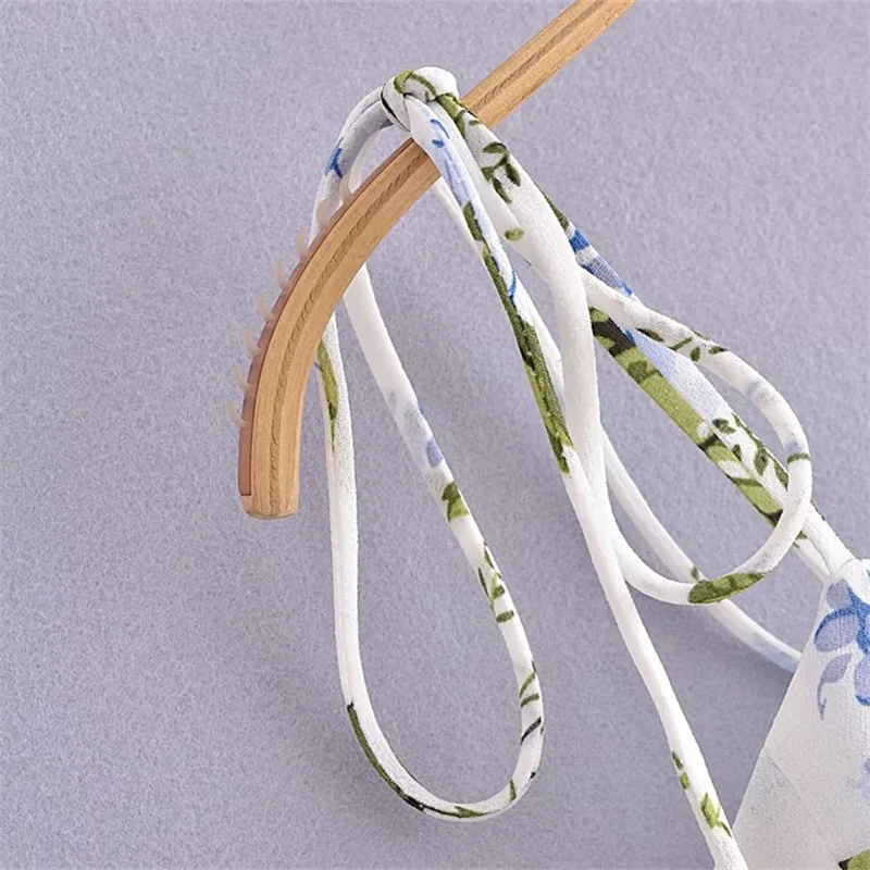 KEYANKETIAN lato nowy damski kwiat ogrodowy nadruk Halter kamizelka styl wakacyjny rozciągliwy Patchwork obcisłe sznurowane Top bez rękawów