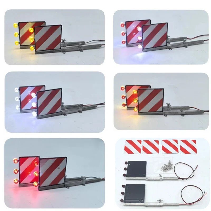 LED 1 Paar Waarschuwingsbord Licht Voor 1/14 Tamiya RC Truck Auto Scania 770 s Volvo Benz diy Onderdelen speelgoed