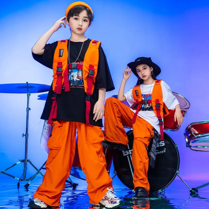 Children Hip-Hop Suit Girl Jazz Dance Performance Wear Summer Boy Hip Hop Performance Costumes