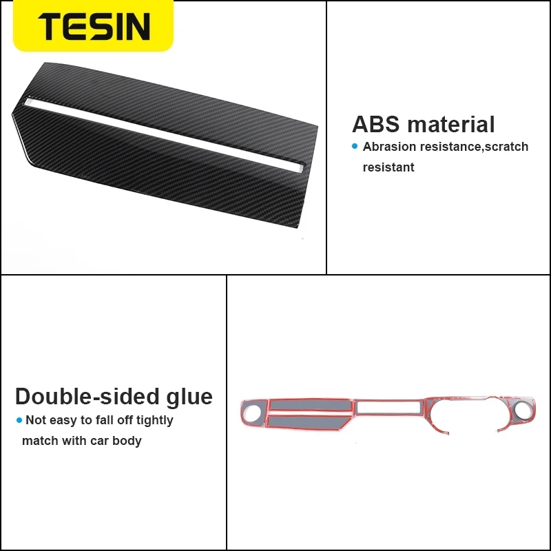 SZFJMQP Autocollant ABS Bouton Démarrage Carbone Ford Mustang 2015-2024