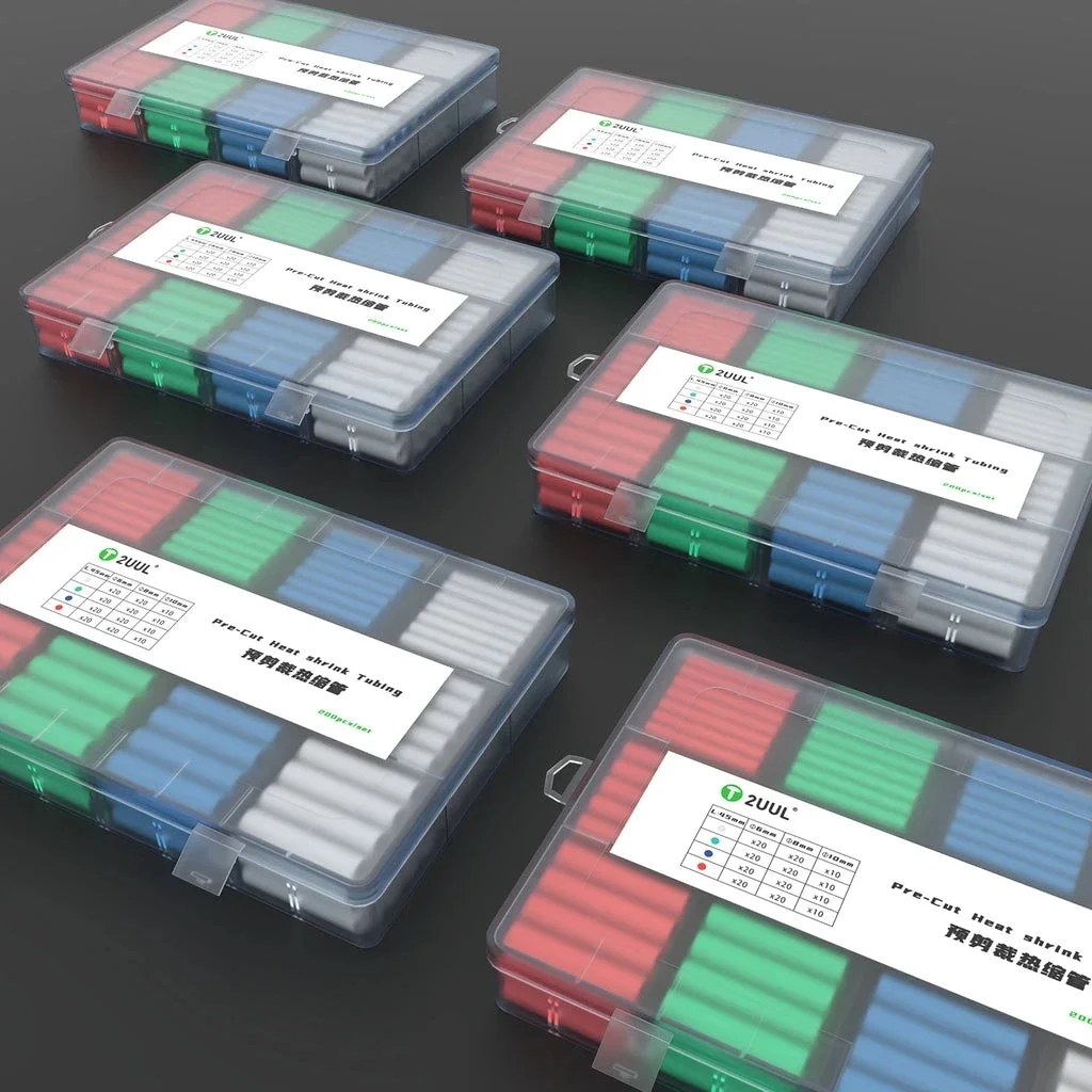 

Предварительно вырезанная термоусадочная трубка для ремонта телефона, пинцет, отвертка, комплект изоляционных оболочек, 2UUL ST11, набор из 200 шт.