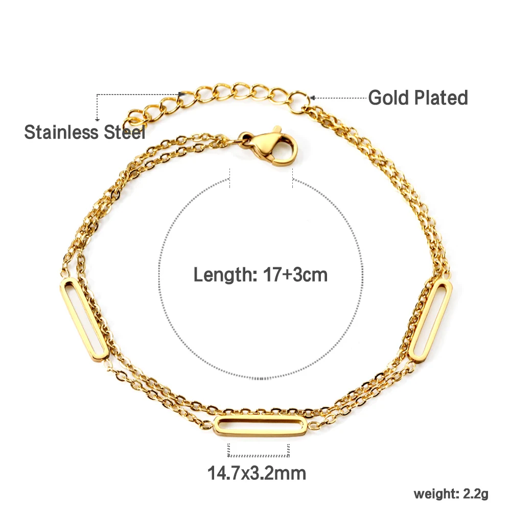 LUXUKISSKIDS Boho Women Premium Bracelets Stainless Steel Y2K Accessories Chunky Golden Aesthetic Jewelry On Wrist Girls Gifts