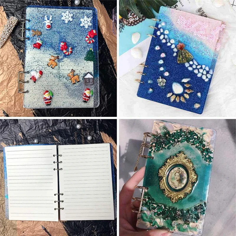 ХОРОШАЯ большая обложка для ноутбука, силиконовые формы из эпоксидной смолы A4, A5, A6, A7, закладка, набор колец для переплета, инструмент для самостоятельного литья