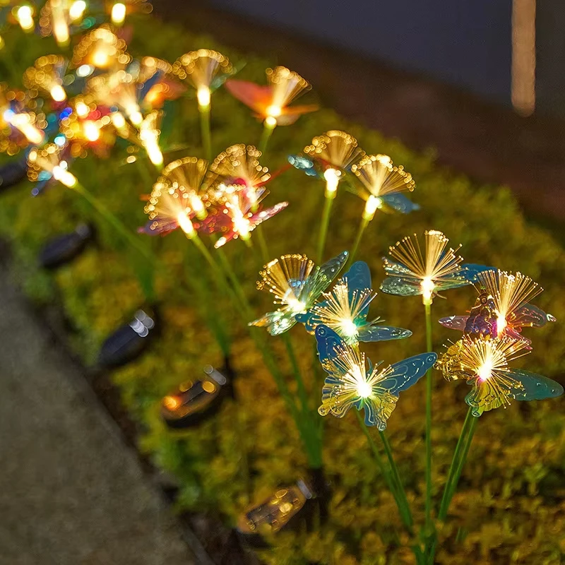 Butterfly Garden Decor Swaying Solar Butterflies Lights Outdoor for Garden Patio Yard Porch Christmas Flower Bed Decorations