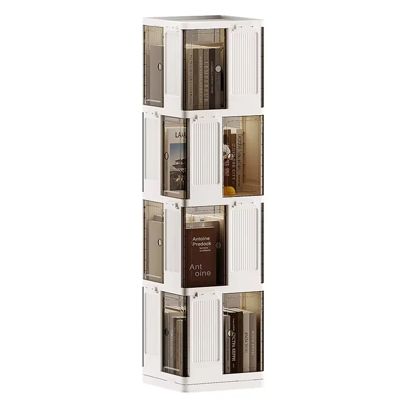 

Multifunctional large-capacity four-layer bookshelf rotating PP storage rack living room storage device book storage device