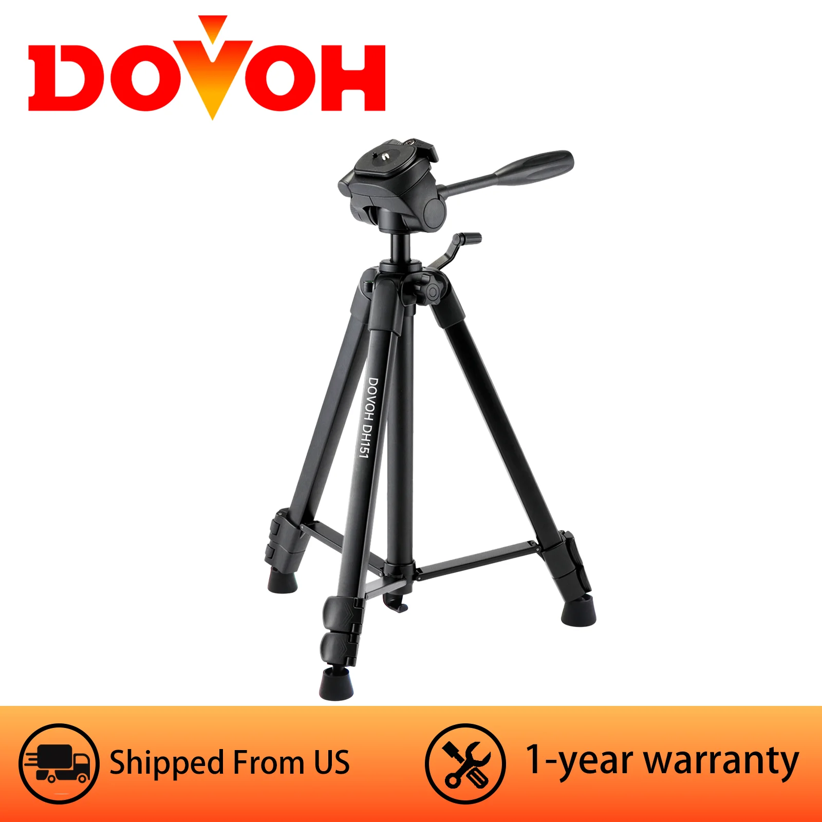 DOVOH Heavy Duty Tripod for Laser Level, Adjustable Height for Camera with Bubble Level 1/4