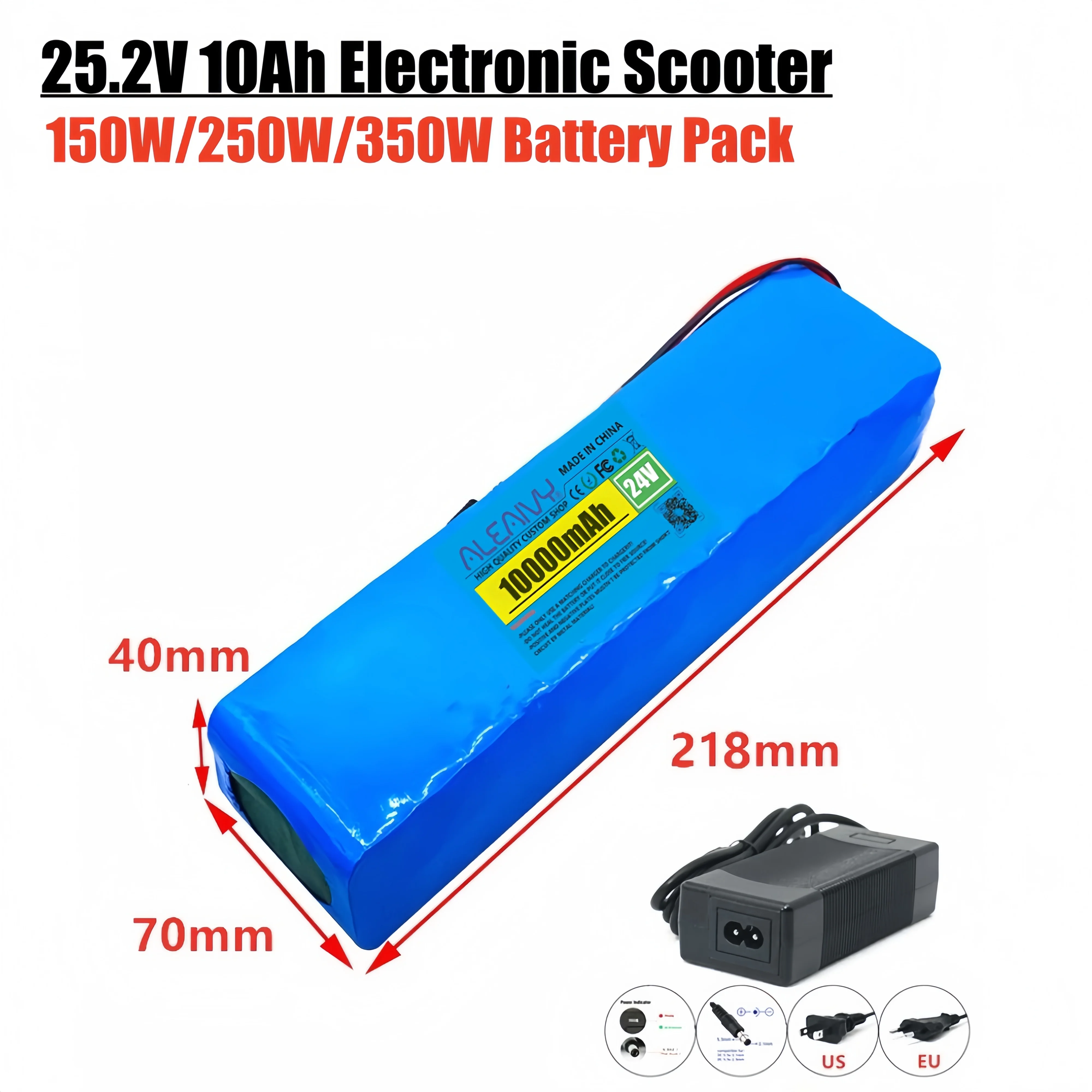 

24V 10000mAh 18650 7S3P Li-ion Rechargeable Battery Pack 25.2V Suitable for Battery Replacement of 29.4V Electric Scooters