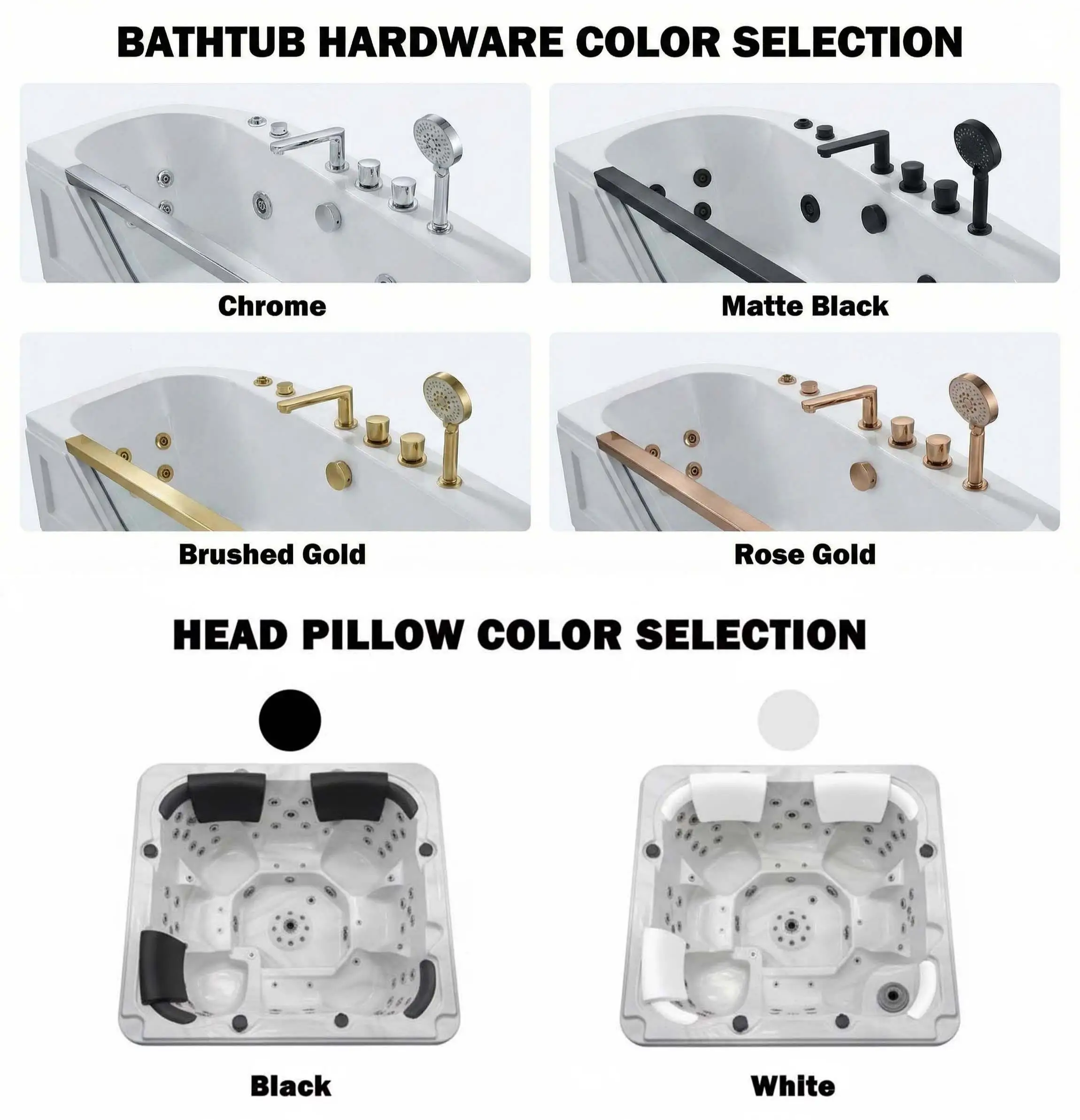 Only Deposit Standing Whirlpool Bath Tub Bubble Soaking 2 Person HotTub Custom Massage Bathtub With Spa 1.8m 2m