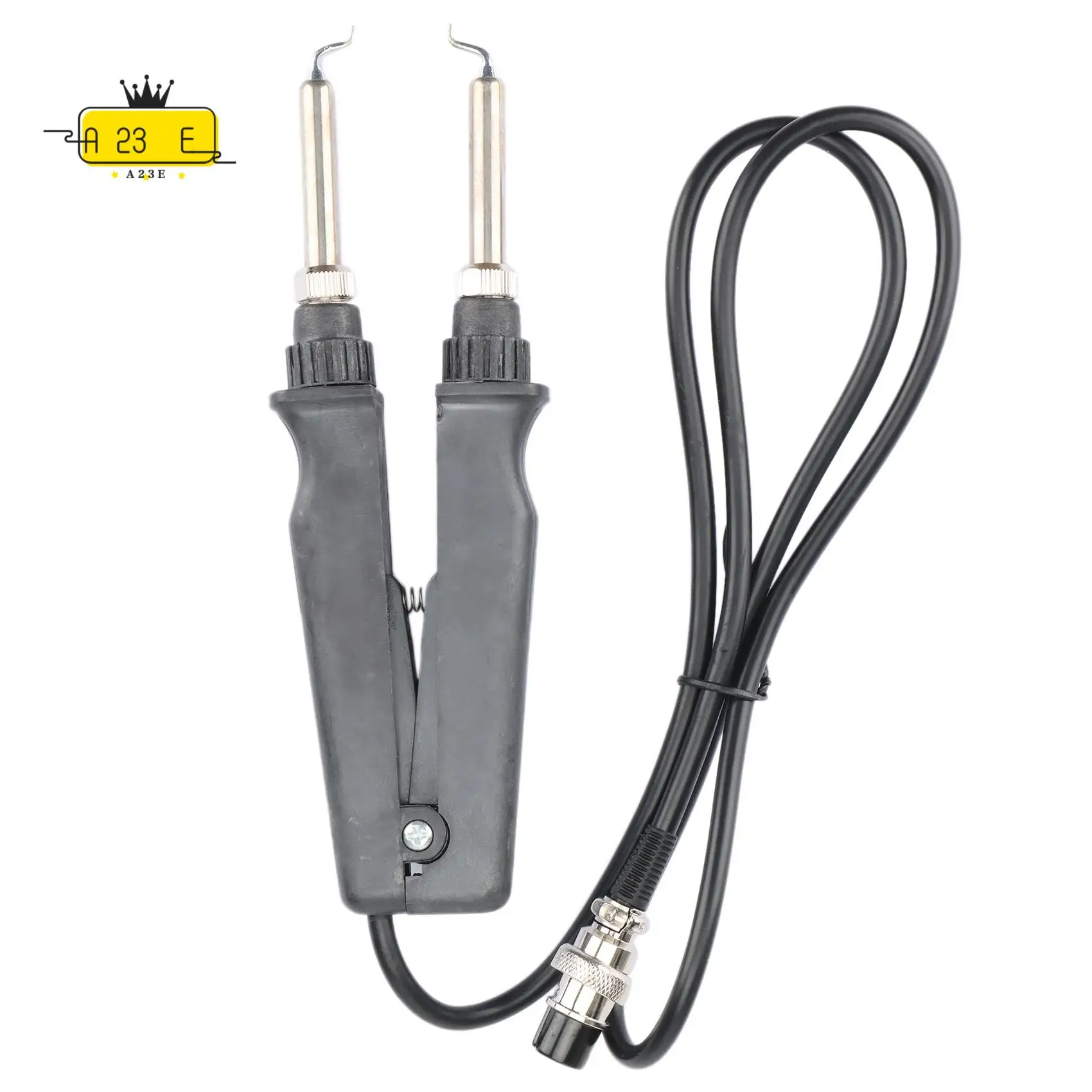 A23E-902 ESD SMD Double Soldering Iron Tweezer Handle Clip Heating Plier Soldering Station Accessories Flat Tip