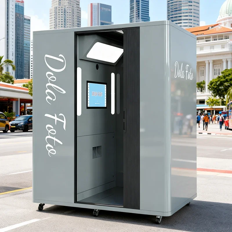 All-in-one Photo Booth Printer Coin Digital Shell Passport Vending Machine Supplier Self Rental Photobooth For Sale Software