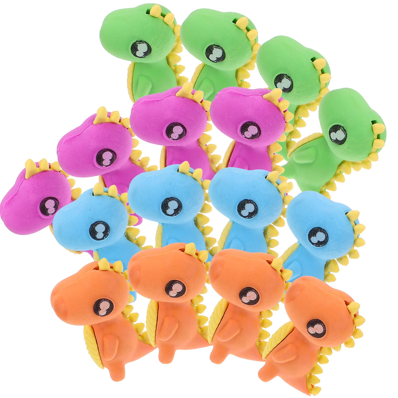 

24pcs Dinosaur Erasers Cute Animal Shaped Rubber Safe Environmental Protection Kids Classroom Gifts Mixed Colors