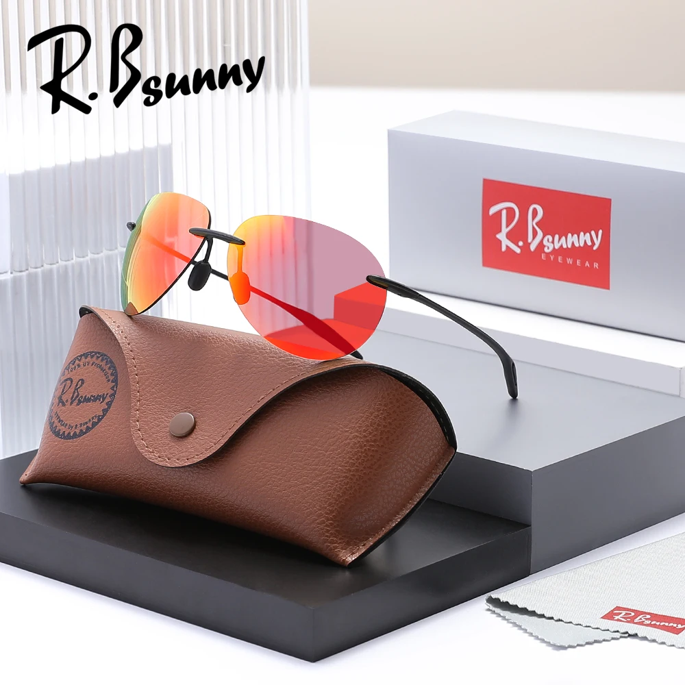 Pilot Polarized Sunglasses Super Light Brand Designer Sun Glasses Rimless Gafas Men Eyewear Light Weight