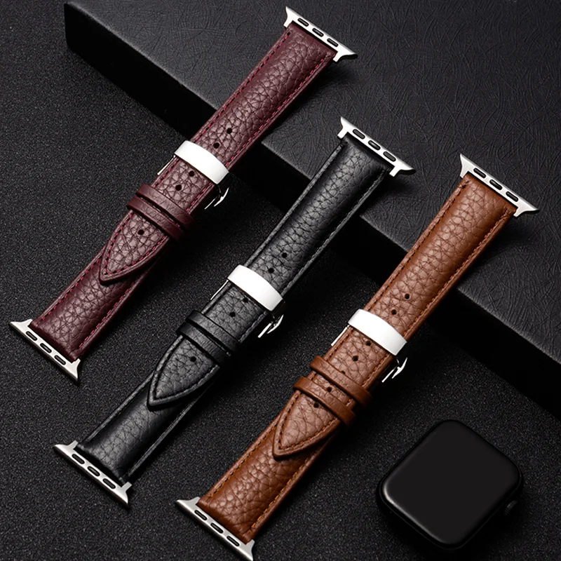 Leather Band For Apple Watch Strap Ultra 49mm 44mm 40mm 41mm 42mm 38mm 45mm 42mm bracelet iWatch 44 45 mm Series 7 8 6 5 4 3 SE