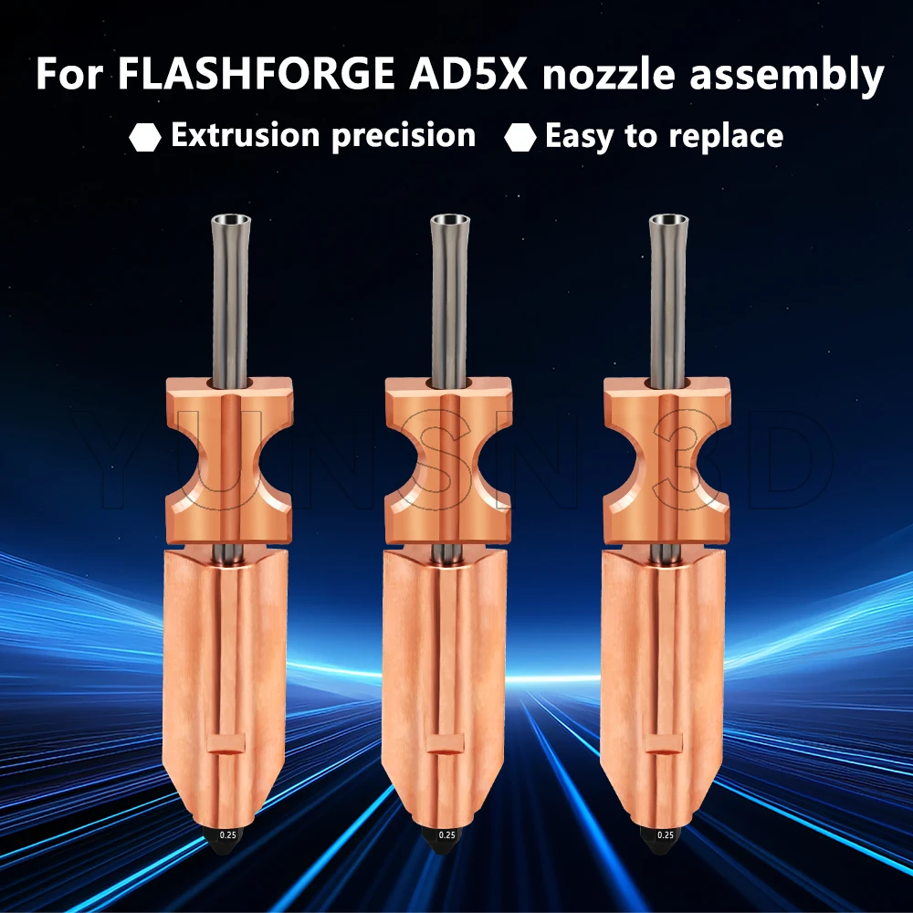 Düse für Flashforge AD5X Neue Version Verbesserte Bimetall-Härtestahldüsen 0,2/0,4/0,6/0,8mm 3D-Drucker Ersatzteile – Detail 9